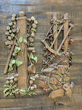 Vintage Burwood Products Home Interior Wall Art Set Plaques